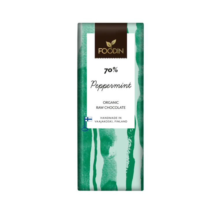 Foodin Luomu Raakasuklaa Peppermint 70 %
