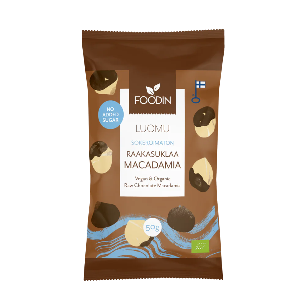 Foodin Luomu Sokeroimaton Raakasuklaamacadamia