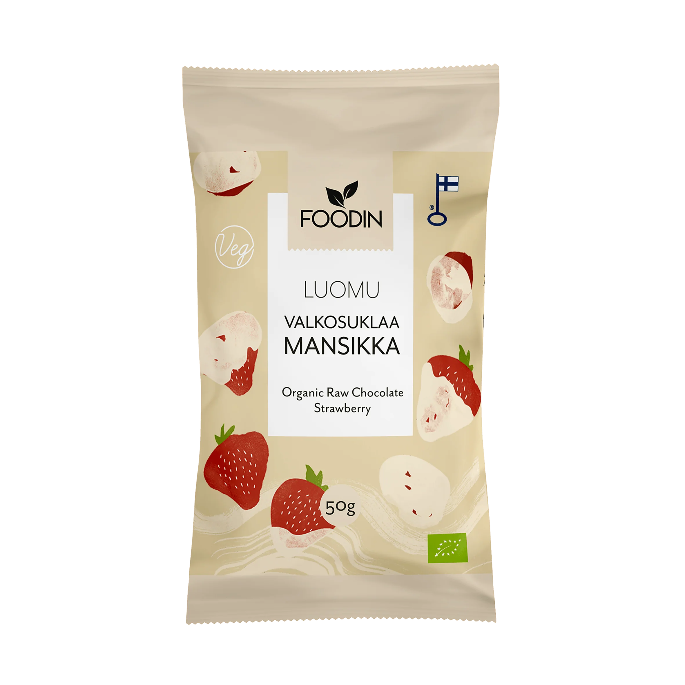 Foodin Luomu Valkosuklaamansikka