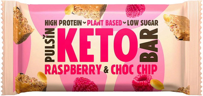 Pulsin KETO Proteiinipatukka Vadelma & Suklaahippu