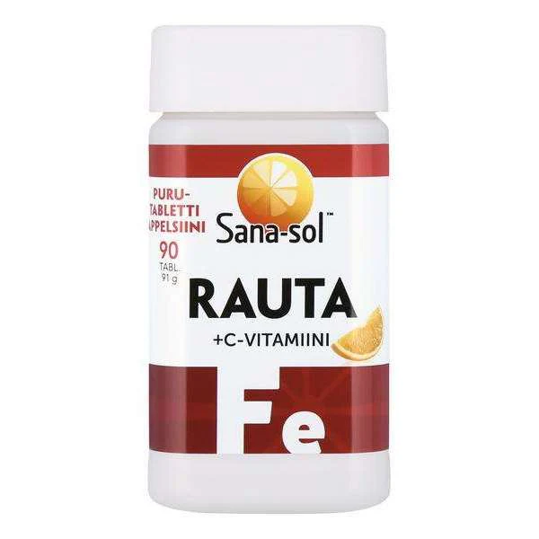 Sana-sol Rauta + C-vitamiini Purutabletti